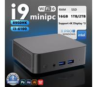 Mini ordinateur Windows 11 Intel Core i9 8950HK 13-6100 16GB RAM 1T 2 to SSD ordinateur Portable Gamer BT5.2 4K Mini ordinateur de bureau Portable Intel Core i3-6100
