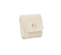 Mini organisateur de bijoux pliable pour voyage, pochette compacte avec plusieurs compartiments pour garder les accessoires sécurisés et fabriqué en matériau PU (amandes)