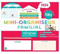 Mini-organiseur familial Mémoniak 2026, calendrier mensuel, sept. 2025 à déc. 2026 - Collectif - Editions 365 - broché - Calendrier