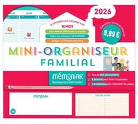 Mini-organiseur familial Mémoniak 2026, calendrier mensuel, sept. 2025 à déc. 2026