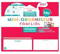 Mini-organiseur familial Mémoniak 2027, calendrier mensuel, septembre 2026-décembre 2027
