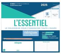 Mini-organiseur L'Essentiel Mémoniak, calendrier mensuel (sept. 2024- déc. 2025) - Collectif - Editions 365 - broché - Calendrier