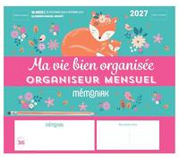Mini-organiseur Mémoniak Ma vie bien organisée, calendrier mensuel, septembre 2026-décembre 2027