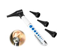 Mini Otoscope Oreille,Otoscope LED,Ensemble de Spéculum Auriculaire,Otoscope Grossissement 3X,Otoscope Oreille Enfant, Mini Otoscope,Outil de Vérification de L'oreille avec 3 Têtes Remplaçables,Blanc