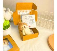 Mini Ours en Peluche dans Boîte Cadeau - Ourson de Soutien Émotionnel avec Message Positif,Peluche Mignonne Anti-Stress,Petit Câlin dans la Poche,Cadeaux pour la famille,les amis et les amoureux,Blanc