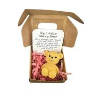 Mini ours en peluche dans une boîte, avec carte inspirante, souvenir en peluche doux fait à la main pour les amoureux, joli cadeau de condoléances