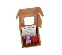 Mini ours en peluche fait à la main dans une boîte, mini ours en peluche dans une boîte, mini ours en peluche câlin avec carte de soutien émouvante, souvenir en peluche pour les amoureux