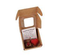 Mini ours en peluche fait à la main dans une boîte, mini ours en peluche dans une boîte, mini ours en peluche câlin avec carte de soutien émouvante, souvenir en peluche pour les amoureux