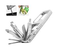 Mini outil multifonction 12 en 1, porte-clés portable, embout de tournevis, décapsuleur pliable, format compact, support de téléphone de poche pour le camping en plein air, 8,8 x 3,7 cm