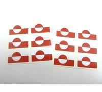 Mini Pack Autocollant, 33x20mm Rectangle, Autocollantes Greenland Étiquettes, Greenland Drapeau Autocollants