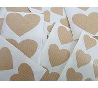 Mini Pack Autocollant, en Forme de Cœur Marron Clair, Kraft Autocollants, Tailles Mixtes, Étiquettes Autocollantes