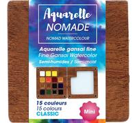 Mini palette aquarelle nomade semi-humide 15 couleurs Art & Go Gansaï