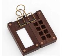 Mini palette se pliante de boîte de peinture d'aquarelle de noix noire portative, voyage dessinant l'agrafe portative de boîte de peinture de dessin, boîte de peinture de palette de 8-Grid 1-Clip