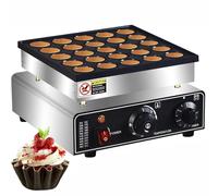 Mini Pancake Maker 850W, 25Hole Electric Dutch Pancake Baker Machine à gaufres antiadhésive avec 50-300 ℃ Contrôle de la température et minuteur de 5 minutes pour les crêpes, les œufs et plus encore