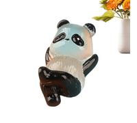 Mini pandas lumineux en résine - Animaux miniatures mignons - Décoration de paysage - Figurines d'animaux portables phosphorescentes - Figurines pandas peintes à la main en résine pour la famille, les