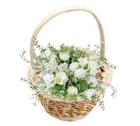Mini panier à fleurs - Décoration de table florale pour table de mariage - En rotin synthétique - Panier de rangement naturel pour salon, chambre à coucher