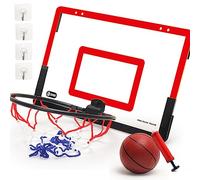 Mini panier de basket - 40 x 26 x 5 cm - Grand panneau arrière pliable - Cadre de ballon de 24,5 cm - 11 balles - Matériau PVC durable - Support de basket-ball réglable pour - Dortoir