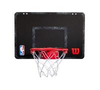 Wilson Mini-panier de Basket, NBA FORGE PRO MINI HOOP, avec Autocollants de toutes les équipes, dimensions du panneau 46 x 28 cm, noir