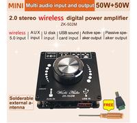 Mini panneau d'amplification Audio ZK 502M, Compatible Bluetooth, 50w x 2, musique stéréo, cinéma maison, AUX, USB, 5.0