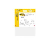 Post-it Super Sticky Meeting Charts, Pack de 1 Bloc avec 20 Feuilles, 38 cm x 45.7 cm, Couleur Blanche - Paperboard Adhésif Repositionnable pour Réunions et Sessions de Brainstorming