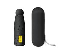 Mini Parapluie avec étui pour Sac à Main, Petit Parapluie Compact, Protection UV, Petit Parapluie De Poche Léger Parapluie De Voyage pour Femmes Filles Enfants (Noir)