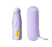 Mini Parapluie avec étui pour Sac à Main, Petit Parapluie Compact, Protection UV, Petit Parapluie De Poche Léger Parapluie De Voyage pour Femmes Filles Enfants (Violet)