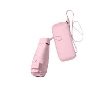 Mini Parapluie,Manuel Compact Résistant au Vent,Mini Parapluie Pliant,Anti Tempete/UV Petit Parapluie,Vent Portable Voyage étanche Ombrelle de Voyage,Activités de Plein Air de Voyage(Rose corail)