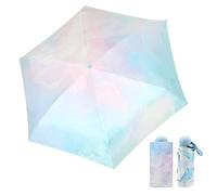 Mini Parapluie Pliant, Mini Parapluie de Poche Compact, Petit Parapluie avec Motifs d'aquarelle, Anti-UV Ombrelle de Voyage, Léger et Compact Résistant à Séchage Rapide Léger pour Femmes Hommes (E)