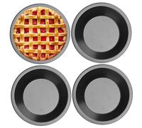 Mini Parn Pans, 4pcs Mini-tarte à tarte à carreaux, 4, 3x1, 2 Pot Pie Pays de cuisson, Pan pizza rond en acier en carbone pour gâteaux de four, quiches, tartes, desserts