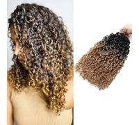 Mini Passion Twist Crochet Hair 14 Pouces Yanky Twist Crochet Braids Fluffy Court Extensions de Cheveux Kinky Twist 5 Paquets, 15 Mèches/Paquet