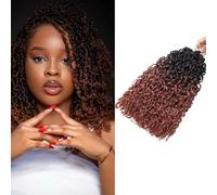 Mini Passion Twist Crochet Hair 14 Pouces Yanky Twist Crochet Braids Fluffy Court Extensions de Cheveux Kinky 5 Paquets, 15 Mèches/Paquet