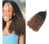 Mini Passion Twist Crochet Hair 14 Pouces Yanky Twist Crochet Braids Fluffy Court Extensions de Cheveux Kinky Twist 5 Paquets, 15 Mèches/Paquet