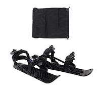 Mini Patins de Ski, Planches à Courtes réglables Portables à Fixer aux Bottes de Ski pour Les Pistes Descente, Les Sports d'hiver pour Enfants, Enfants et Adultes, 15,16 x 4,65 (Black)