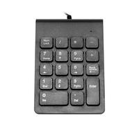 Mini pavé numérique filaire USB 18 touches pour comptabilité, ordinateur portable, tablette, PC (noir)