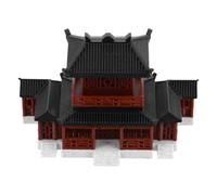 Mini Pavillon Hexagonal Japonerie en Plastique pour Aquarium Zen Décor | Bâtiment Miniature Marron, Détails Raffinés, Architecture Traditionnelle Asiatique, pour Paysage Miniature sur Plateau