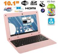Netbook 10 Pouces Android Mini Ordinateur Portable Wifi Rj45 HDMI USB 4Go Rose
