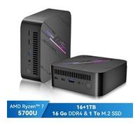 Mini PC Blackview MP100 AMD Ryzen™ 7 5700U 4.3GHz Max 16 Go 1 To/SSD 2To, Windows 11 Pro, Wifi 6, 4K UHD Display NETFLIX - Bleu Bleu