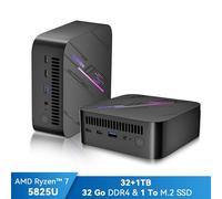Mini PC Blackview MP100 AMD Ryzen™ 7 5825U 4.5GHz Max 32 Go 1 To/SSD 2To, Windows 11 Pro, Wifi 6, 4K UHD Display NETFLIX - Gris Gris
