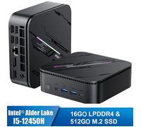 Blackview Mini PC MP100 Pro – i5-12450H, 16 Go RAM, 512 Go SSD, Windows 11 Pro, 4K 144 Hz – Noir