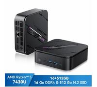 Mini PC Blackview MP100Pro AMD Ryzen™ 5 7430U 4.3GHz Max 16 Go 512 Go SSD/4To, Windows 11 Pro, Wifi 6, 4K UHD Display NETFLIX