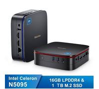 Mini PC Blackview Mini PC MP60 Intel N5095 2.9 GHz, Windows 11 Pro,16 Go LPDDR4 / 1 To SSD Mini Ordinateur de bureau,Wi-Fi 2.4G+5G - Noir
