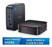 Mini PC MP60 Intel N5095 2.9 GHz Windows 11 Pro 16 Go LPDDR4/512 Go SSD Wi-Fi 2.4G+5G - Noir