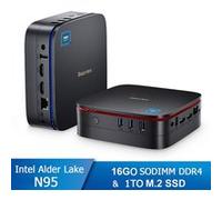 Mini PC Blackview MP60 RAM 16Go Stockage 1 To M.2 SSD, Windows 11 Pro, WiFi 2.4G+5G, Intel Alder Lake N95, 3.40 GHz - Noir Noir