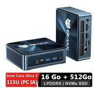 Mini PC BMAX B11 Pro - Intel Core Ultra 5 115U (PC IA) - 16Go LPDDR5 - 512Go SSD NVMe - Windows 11
