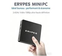 Mini PC ERVPES B20 E Windows11 Intel Gold 6500Y 8Go 128Go WiFi2.4/5G Mini Double écran 4K 60Hz Ordinateur de Bureau minipc pas cher