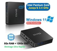Mini PC - ERVPES B20E - Intel ® G6500Y - 8Go RAM 128Go SSD - Windows 11 - minipc pas cher - WiFi 5G - Bluetooth5.0