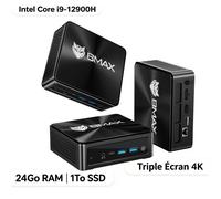 Mini PC Intel Core i9-12900H -24Go RAM SSD 1To NVMe- Triple Écran 4K- WiFi 6- Télétravail et Multitâche - pc bureau windows 11 -BMAX