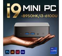Mini PC Intel Core i9 8950HK / Intel i3-6100U, Windows 11 Pro, 16 Go de RAM, SSD 1 To, PC Gamer, double WIFI 6, BT5.2, 4K HD, Mini PC de jeu de bureau i3-6100