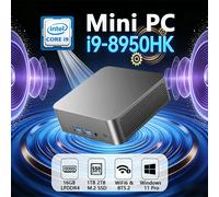 Mini PC Intel Core I9 8950HK, ordinateur de bureau compact, Windows 11, 16 Go DDR4, SSD 1 To/2 To, WiFi 6, ordinateur de jeu