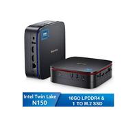 Mini PC MP60 Intel Twin Lake N150 3.60GHz Max 16 1 To/SSD 2To, Windows 11, Wifi 6, 4K UHD Display NETFLIX -Gris